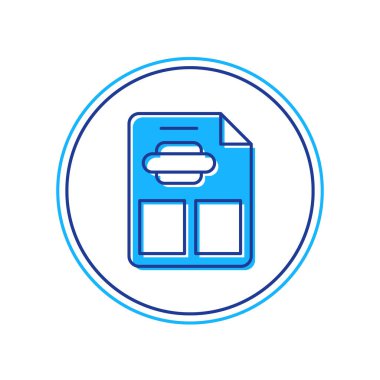 Doldurulmuş Restoran Kafe menüsü simgesi beyaz arkaplanda izole edildi. Vektör