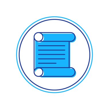 Beyaz arkaplanda izole edilmiş özet, kağıt, parşömen, kaydırma simgesi. Vektör