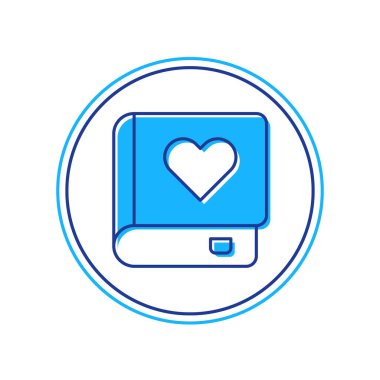 Doldurulmuş Romantizm kitabı simgesi beyaz arkaplanda izole edildi. Vektör