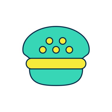 Doldurulmuş ana hatlı taksi şoförü simgesi beyaz arkaplanda izole edildi. Vektör