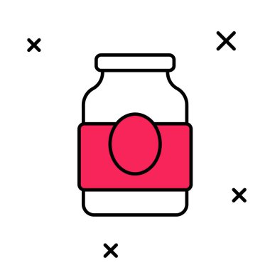 Doldurulmuş Jam kavanozu simgesi beyaz arkaplanda izole edildi. Vektör