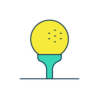 Beyaz arkaplanda izole edilmiş golf topunun ana hatları. Vektör