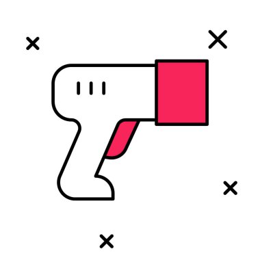 Doldurulmuş ana hat tarayıcı beyaz arkaplanda izole edilmiş barkod simgesi tarıyor. Barkod etiketi. Parmaklıklı teslimat için kimlik. Vektör