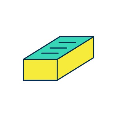 Doldurulmuş Brick simgesi beyaz arkaplanda izole edildi. Vektör