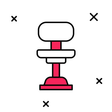 Doldurulmuş ofis sandalyesi simgesi beyaz arkaplanda izole edildi. Vektör