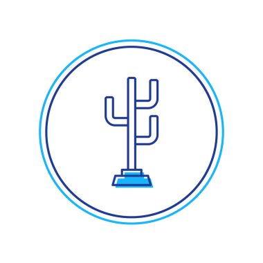 Doldurulmuş ana hatlı kürk standı simgesi beyaz arkaplanda izole edildi. Vektör