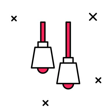 Doldurulmuş lamba asma simgesi beyaz arkaplanda izole edildi. Tavan lambası ampulü. Vektör