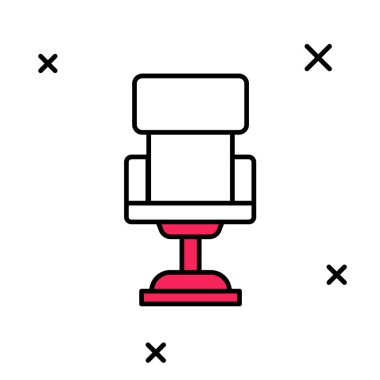 Doldurulmuş ofis sandalyesi simgesi beyaz arkaplanda izole edildi. Vektör