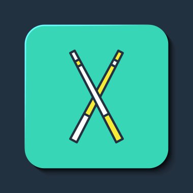 Doldurulmuş çizgili bilardo işaretleri simgesi mavi arkaplanda izole edildi. Turkuaz kare düğme. Vektör