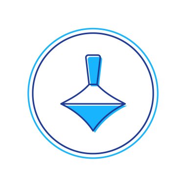 Doldurulmuş ana hatlı Whirligig oyuncak simgesi beyaz arkaplanda izole edildi. Vektör