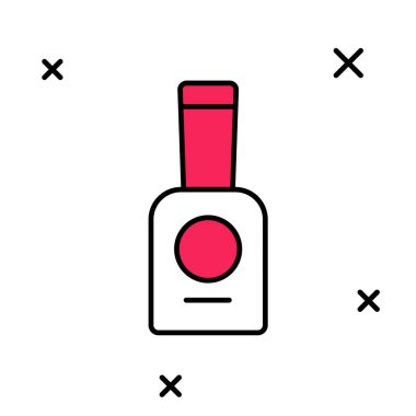 Beyaz arka planda izole edilmiş oje ikonu ana hatlarıyla dolu. Vektör