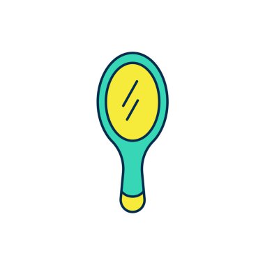 Doldurulmuş El aynası simgesi beyaz arkaplanda izole edilmiş. Vektör