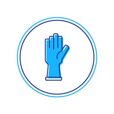 Beyaz arka planda izole edilmiş koruyucu eldiven simgesi. Vektör