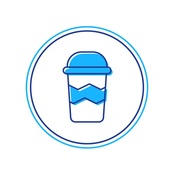 Relleno contorno taza de café para ir icono aislado sobre fondo blanco. Vector — Vector de stock