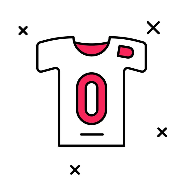 Esquema rellenado Camiseta de fútbol y camiseta icono aislado sobre fondo blanco. Vector — Vector de stock