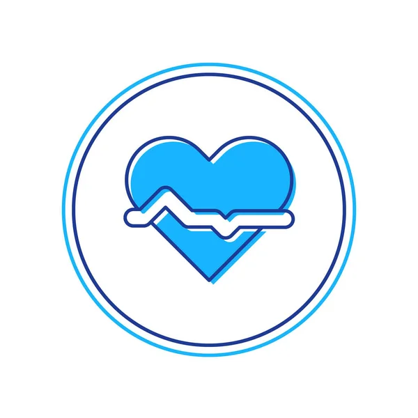 Doldurulmuş kalp atış hızı simgesi beyaz arkaplanda izole edildi. Kalp atışı işareti. Kalp atışı ikonu. Kardiyogram simgesi. Vektör — Stok Vektör