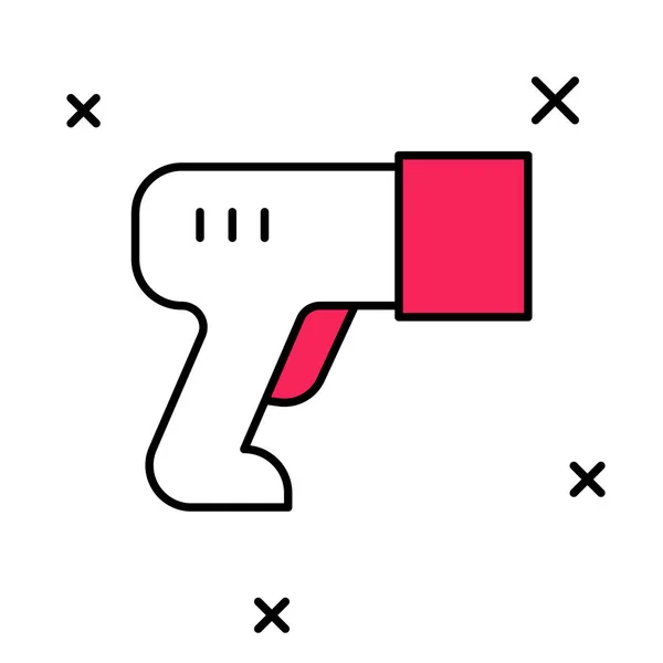 Contour rempli Scanner numérisation icône de code à barres isolé sur fond blanc. Autocollant d'étiquette de code à barres. Identification pour livraison avec barres. Vecteur — Image vectorielle