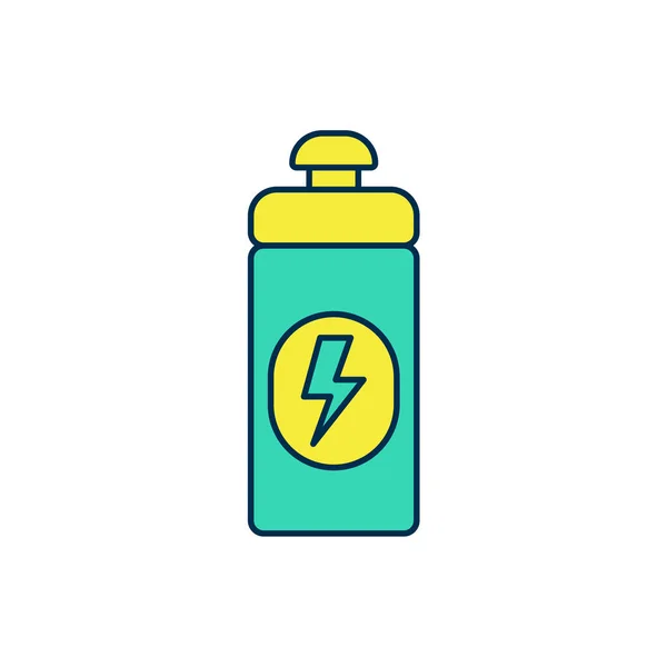Filled outline Fitness shaker icon isolated on white background. Sports shaker bottle with lid for water and protein cocktails. Vector — Stock vektor
