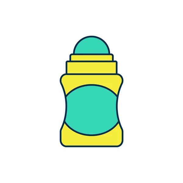 Profilo riempito Icona del rotolo deodorante antitraspirante isolata su sfondo bianco. Cosmetico per l'igiene del corpo. Vettore — Vettoriale Stock