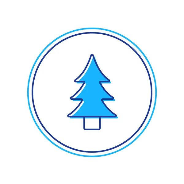 Γεμάτο περίγραμμα Εικονίδιο δέντρου απομονωμένο σε λευκό φόντο. Σύμβολο δάσους. Διάνυσμα — Διανυσματικό Αρχείο