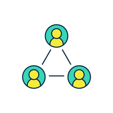 Doldurulmuş ana hat Buluşma simgesi beyaz arkaplanda izole edildi. İş ekibi toplantısı, tartışma konsepti, analiz, içerik stratejisi. Sunum konferansı. Vektör
