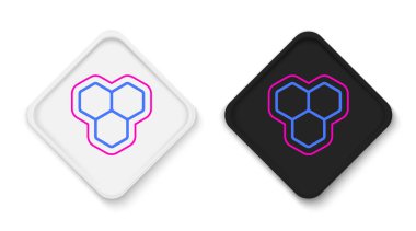 Beyaz arkaplanda çizgi bal peteği simgesi izole edildi. Bal hücrelerinin sembolü. Tatlı doğal yemek. Renkli taslak konsepti. Vektör