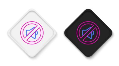 Hat Sözcüsü sessiz simgesi beyaz arkaplanda izole edildi. Ses simgesi yok. Ses Kapalı sembolü. Renkli taslak konsepti. Vektör