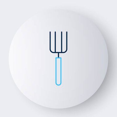 Line Garden yabası simgesi beyaz arkaplanda izole edildi. Bahçe çatalı işareti. Bahçecilik, tarım, çiftçilik aleti. Renkli taslak konsepti. Vektör