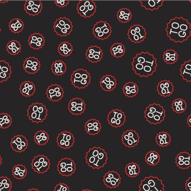 Çizgili kahve fincanı siyah arka planda izole edilmiş ikon haline gelir. Vektör