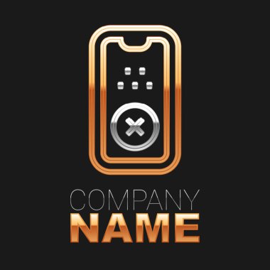 Line Taxi mobil uygulama simgesi siyah arkaplanda izole edildi. Mobil uygulama taksisi. Renkli taslak konsepti. Vektör