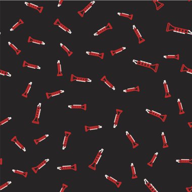 Line Clarinet icon isolated seamless pattern on black background. Musical instrument. Vector