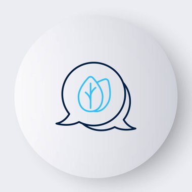 Çizgi Yaprak simgesi beyaz arkaplanda izole edildi. İşaret bırakıyor. Taze doğal ürün sembolü. Renkli taslak konsepti. Vektör