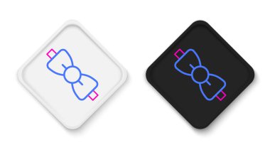 Çizgi papyon simgesi beyaz arkaplanda izole edildi. Renkli taslak konsepti. Vektör