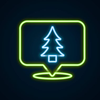 Siyah arkaplanda izole edilmiş bir harita ikonu üzerinde parlayan neon hattı konumu. Renkli taslak konsepti. Vektör