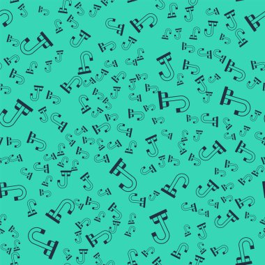 Kara Su musluk ikonu yeşil arka planda izole edilmiş pürüzsüz desen. Vektör