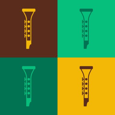 Pop Art Klarnet simgesi renk arkaplanında izole edildi. Müzik aleti. Vektör