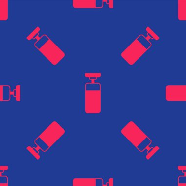 Kırmızı Kum Torbası simgesi mavi arka planda izole edilmiş. Vektör