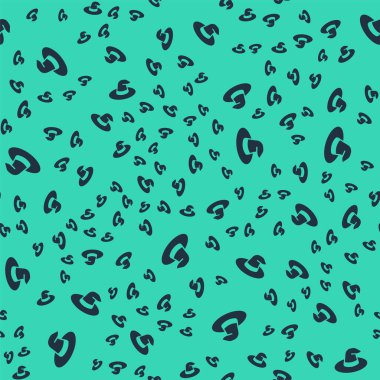 Siyah Cadı şapkası simgesi yeşil arka planda kusursuz desen izole etti. Mutlu Cadılar Bayramı Partisi. Vektör