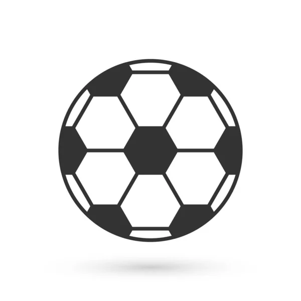 Icono de pelota de fútbol gris aislado sobre fondo blanco. Equipamiento deportivo. Vector — Archivo Imágenes Vectoriales