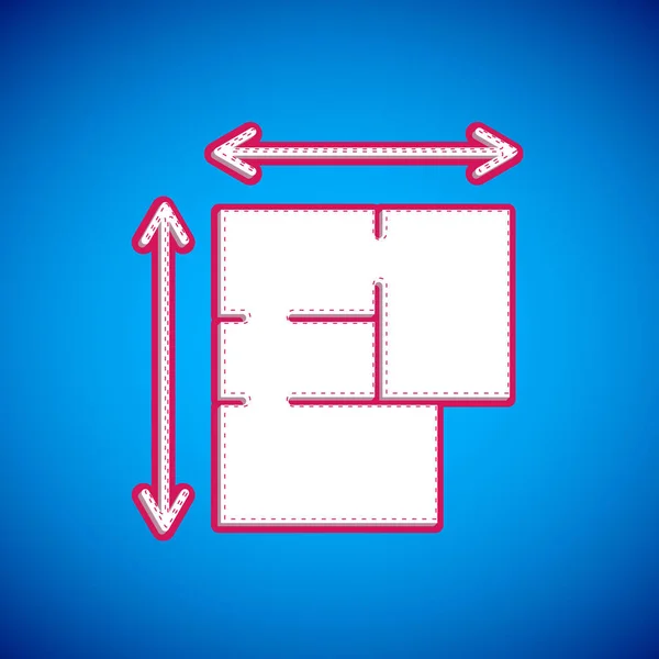 Icono del plan de la Casa Blanca aislado sobre fondo azul. Vector — Archivo Imágenes Vectoriales