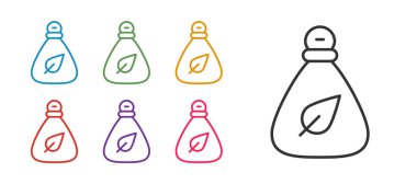 Çöp poşeti simgesini beyaz arkaplanda izole et. Simgeleri renklendirin. Vektör