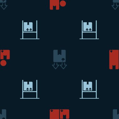 Karton karton kutu, trafik sembollü mukavva ve Depo 'nun iç kutuları kusursuz desenli. Vektör