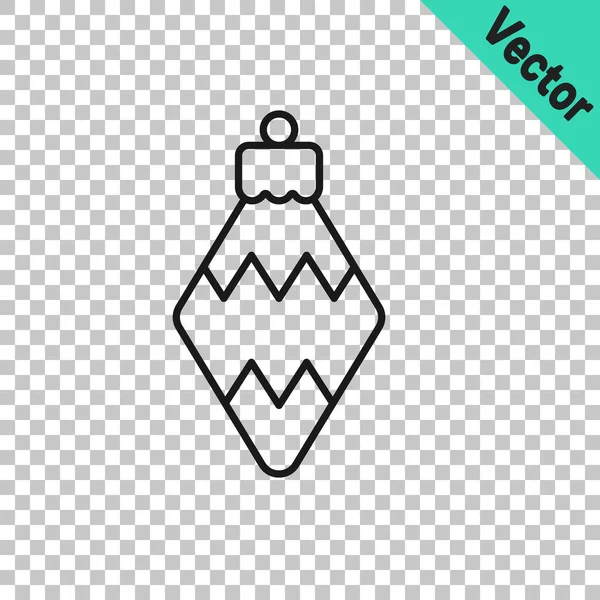 Schwarze Linie Weihnachten Spielzeug Symbol isoliert auf transparentem Hintergrund. Frohe Weihnachten und ein gutes neues Jahr. Vektor — Stockvektor