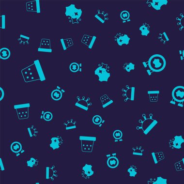 Set Thimble for sewing, Leather, and Needle bed and needles on seamless pattern. Vector