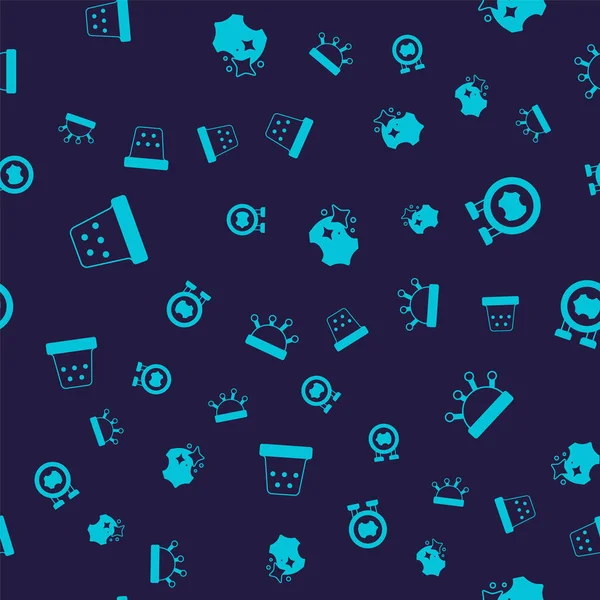 Set Thimble for sewing, Leather, and Needle bed and needles on seamless pattern. Vector