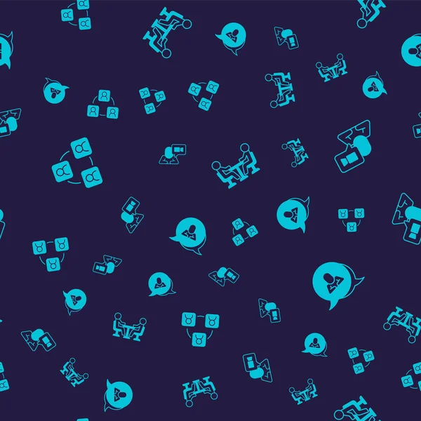 Set Meeting, Video chat conference, and Speech bubble on seamless pattern. Vector