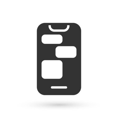 Gri Mobil 24 saat destek ikonu beyaz arkaplanda izole edildi. Tüm gün müşteri destek merkezi. Tam zamanlı çağrı servisi. Vektör