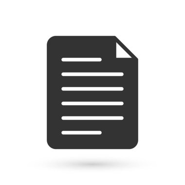 Gri Dosya belgesi simgesi beyaz arkaplanda izole edildi. Kontrol listesi simgesi. İş konsepti. Vektör