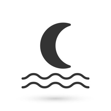 Gri Gece sisi ya da duman simgesi beyaz arka planda izole edildi. Vektör