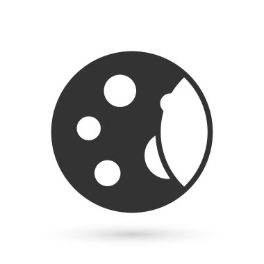 Gri Ay faz simgesi beyaz arkaplanda izole edildi. Vektör